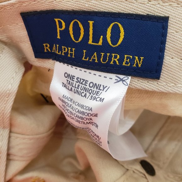 POLO RALPH LAUREN MENS KHAKI "3" POLO PLAYER/PONY LOGO BALL CAP HAT OSFA $49 NWT - Picture 5 of 10